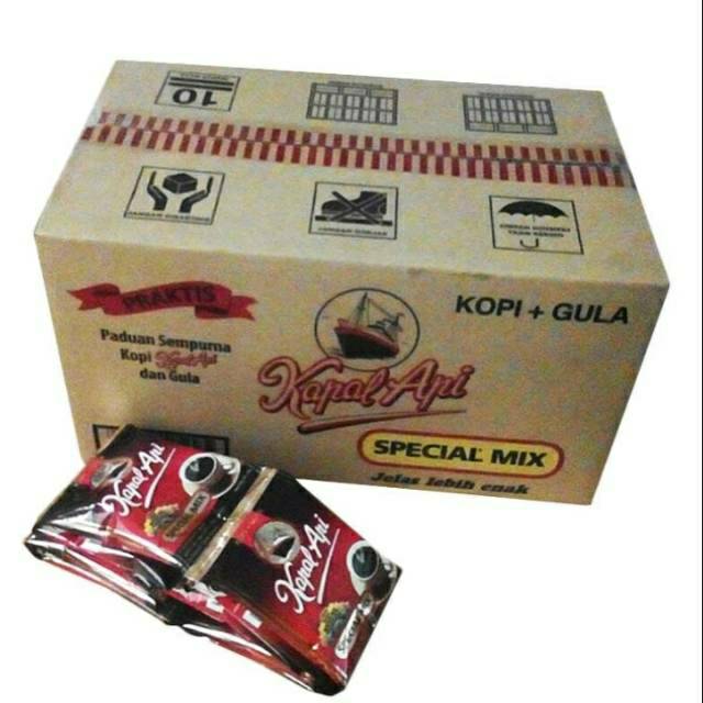 

Kopi Kapal Api Special Mix 1 dus isi 120 sachet ( 12 renceng x 10 sachet @25gr)