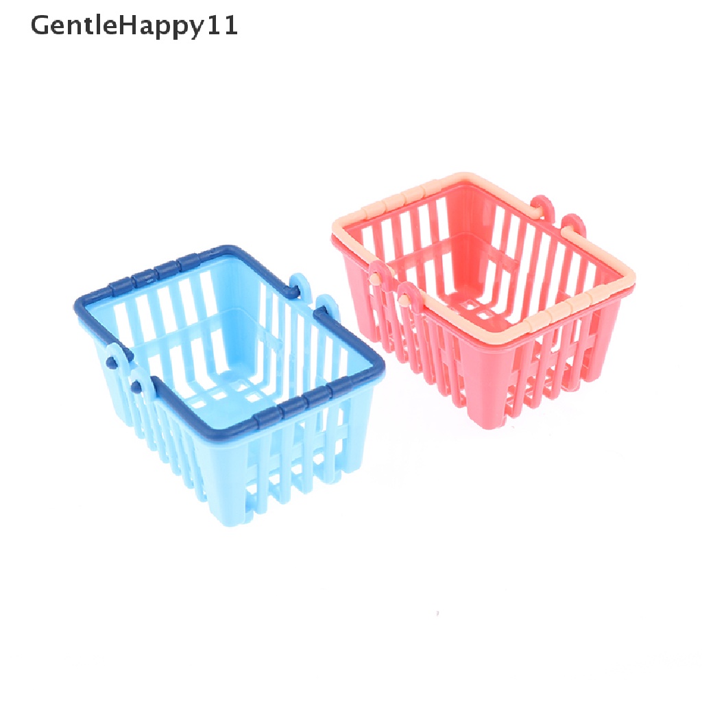 Gentlehappy Keranjang Belanja Mainan Anak Mini Supermarket Shopping Hand Basket Model Rumah Boneka