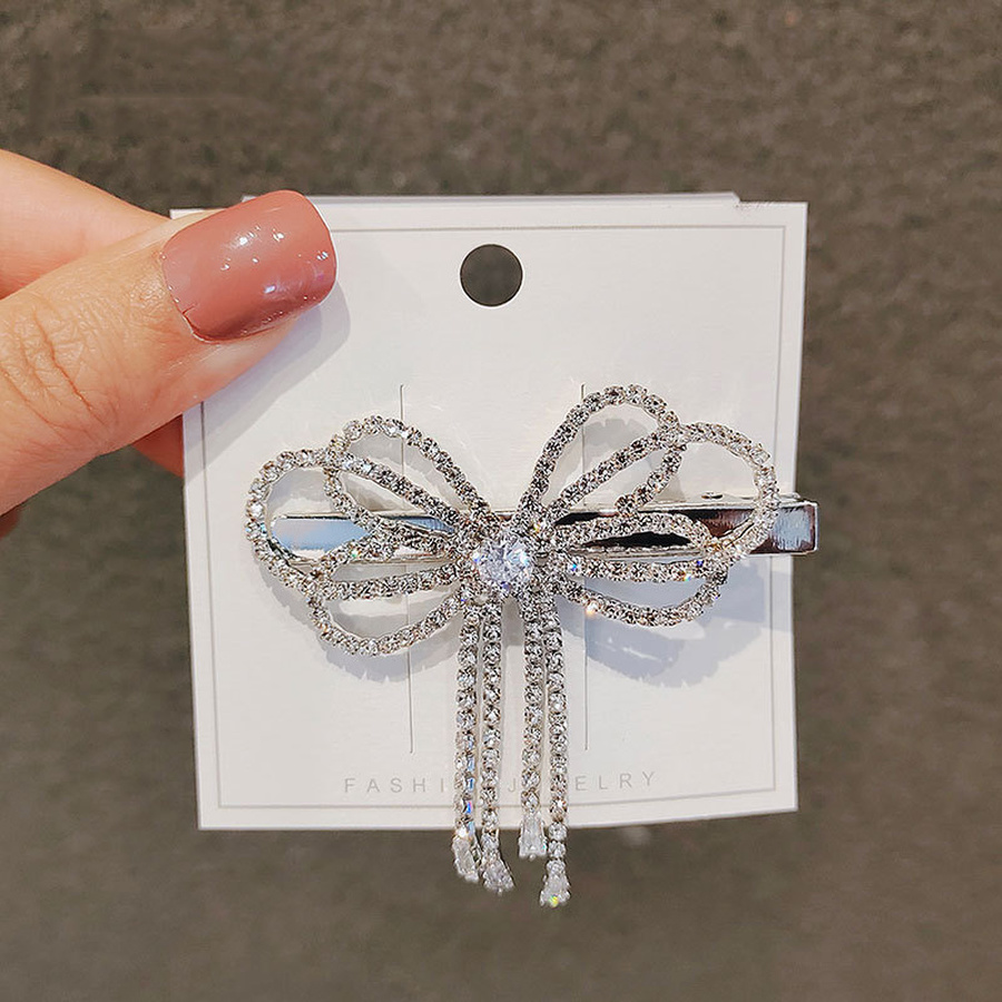 Korean Crystal Full Diamond Hair Clip Girl Pearl Rhinestone Hairpin Cute Elegant Hair Accessories