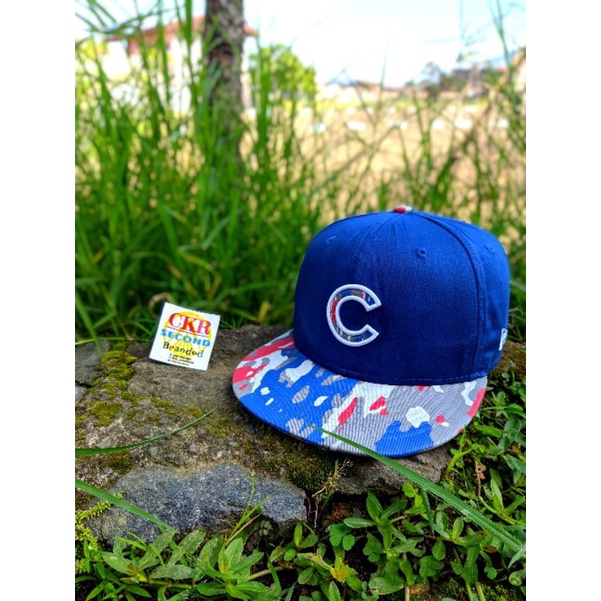 Topi pria original branded strapback NEW ERA X MLB CHICAGO CUBS