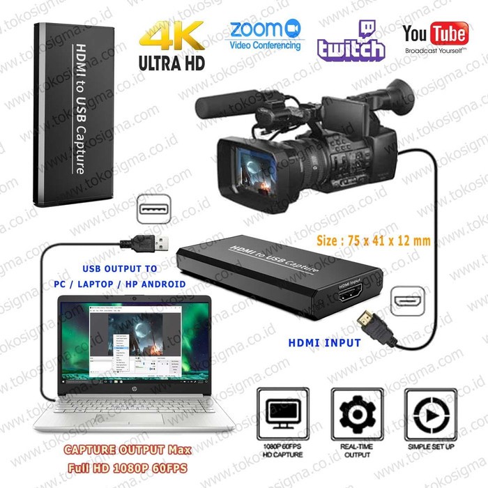 HDMI 4K USB VIDEO CAPTURE BOX 1080P 60FPS GAME HD60 LIVE STREAMING A19