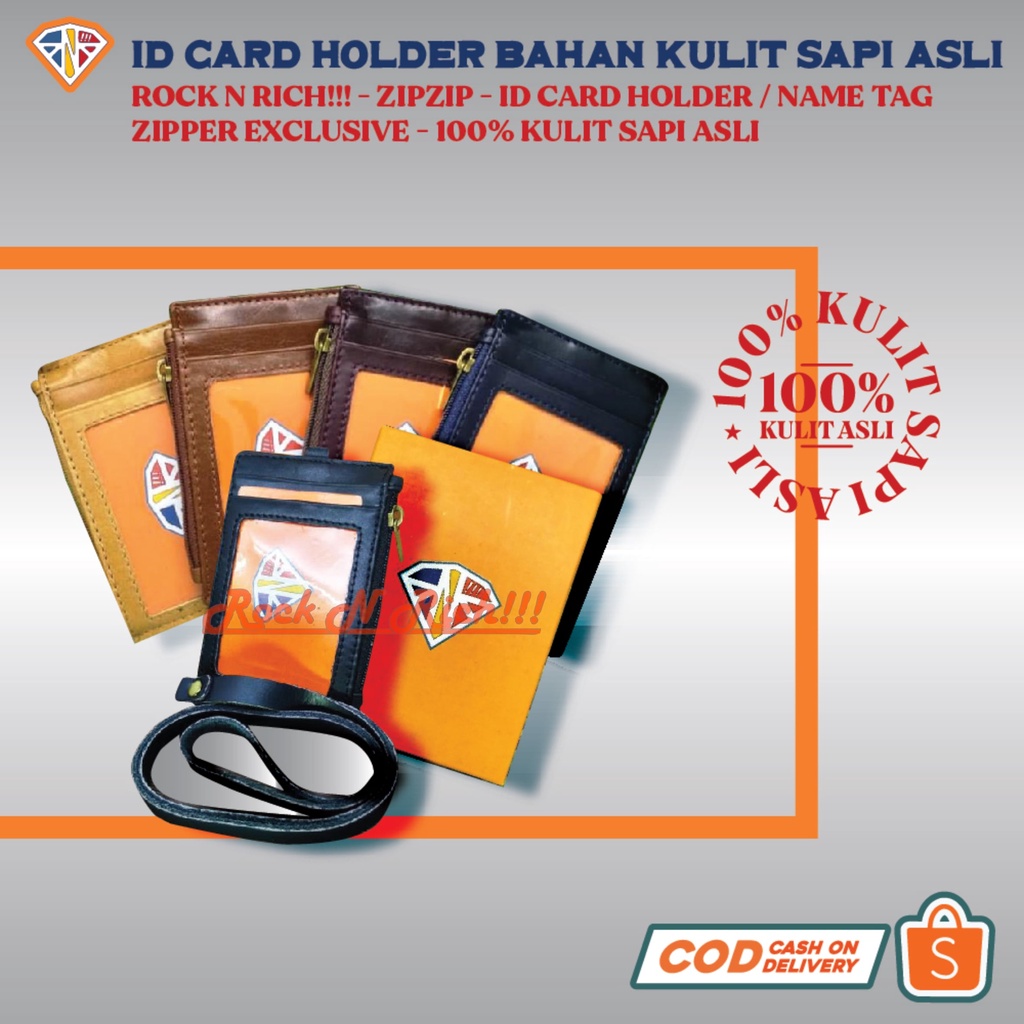 

ROCK N RICH!!! - ID CARD HOLDER / NAME TAG XCLUSIVE - 100% KULIT SAPI ASLI