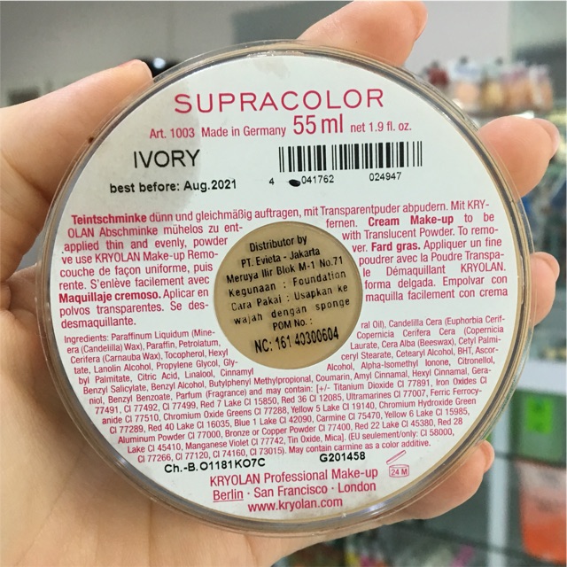 Kryolan Supracolor 55ml Kode Ivory