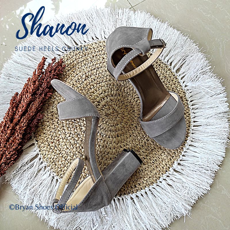 Bryan Shanon Suede Chunky Heels Tahu 5cm 9cm Beludru Oversize Bigsize Jumbo 36-40 41 42 43 Nyaman-5