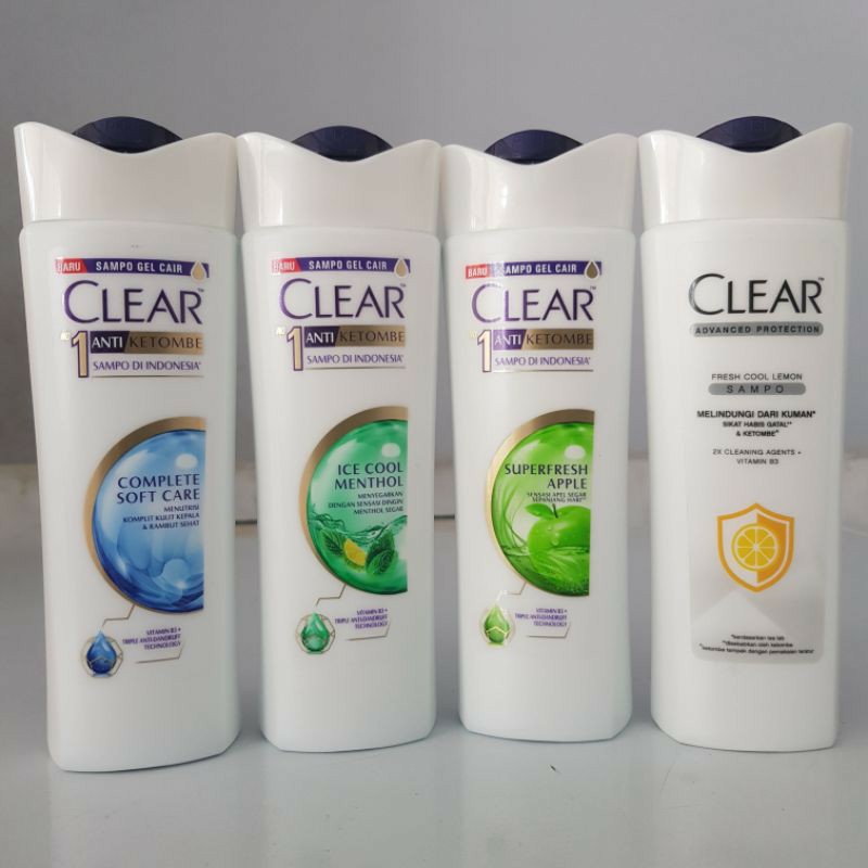 CLEAR Shampoo Anti Ketombe 160 ml - Ice Cool Menthol / Complete Soft Care / Super fresh Apple