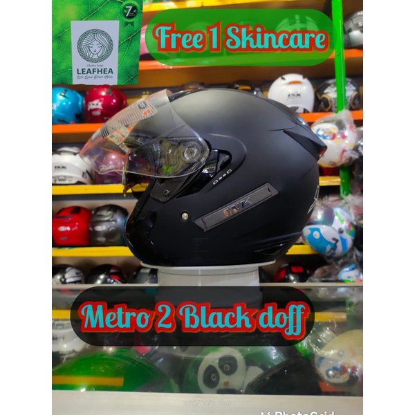 Helm INK METRO BLACK Matt/Hitam Doff double visor