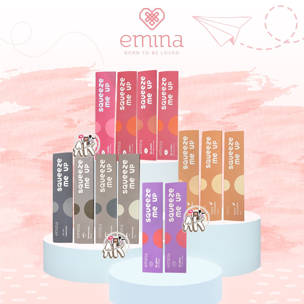 EMINA SQUEEZE SERIES (MASCARA, LIP GLASS, LIP MATTE, CONCEALER, BROWCARA)