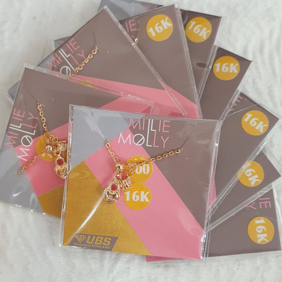 cincin millie molly serut gembok emas 70 % 700 70 % variasi bunga