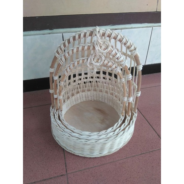 TERMURAHKeranjang Rotan Ayunan 1 set isi 3