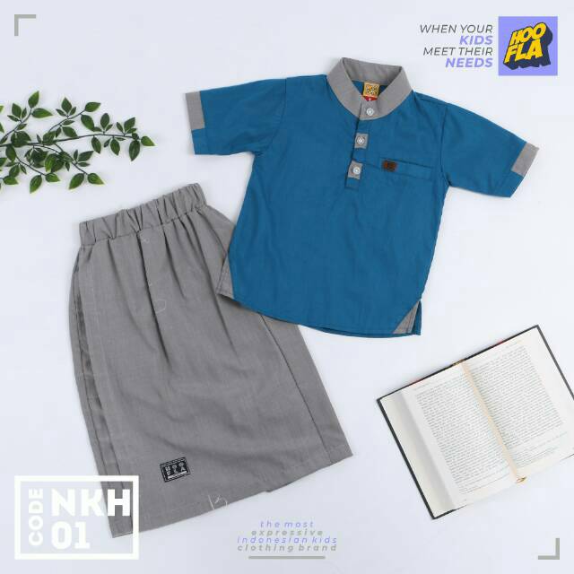 New Koko Sarcel (koko celana sarung) lucu kode NKH01 Set Celana Sarung Anak Hoofla + Koko