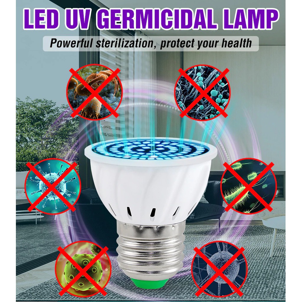 Lampu LED Sterilizer UV Desinfektan E27 Lamp Bakteri Virus Germicidal