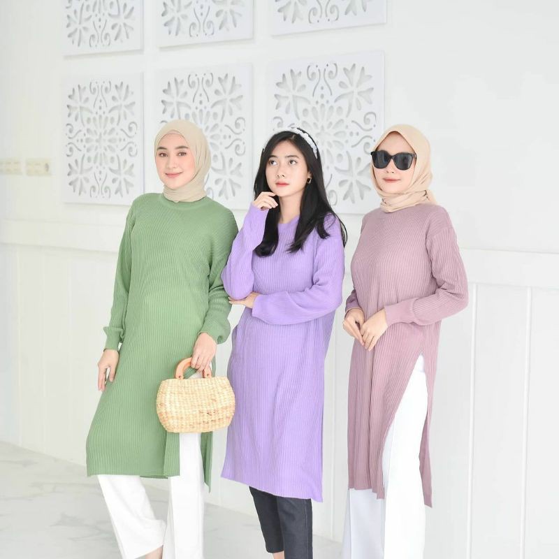 TUNIK RAJUT WANITA / DRESS RAJUT