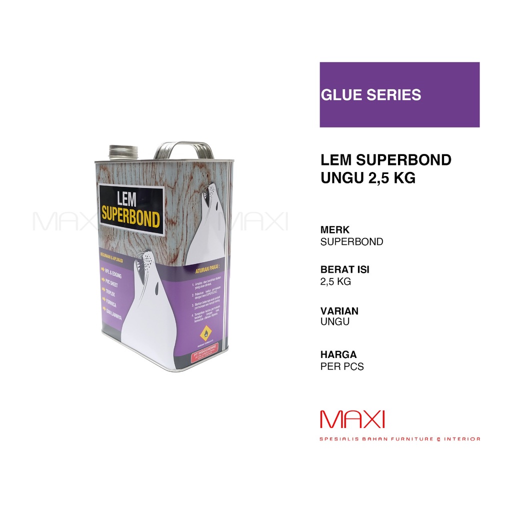 

Superbond Lem Kuning Aibond Hpl Ungu 2.5 Kg
