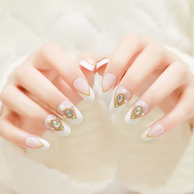 Kuku Palsu 【A36，lem sticker dalang】Nikah Wedding False Nailart Pengantin Tangan