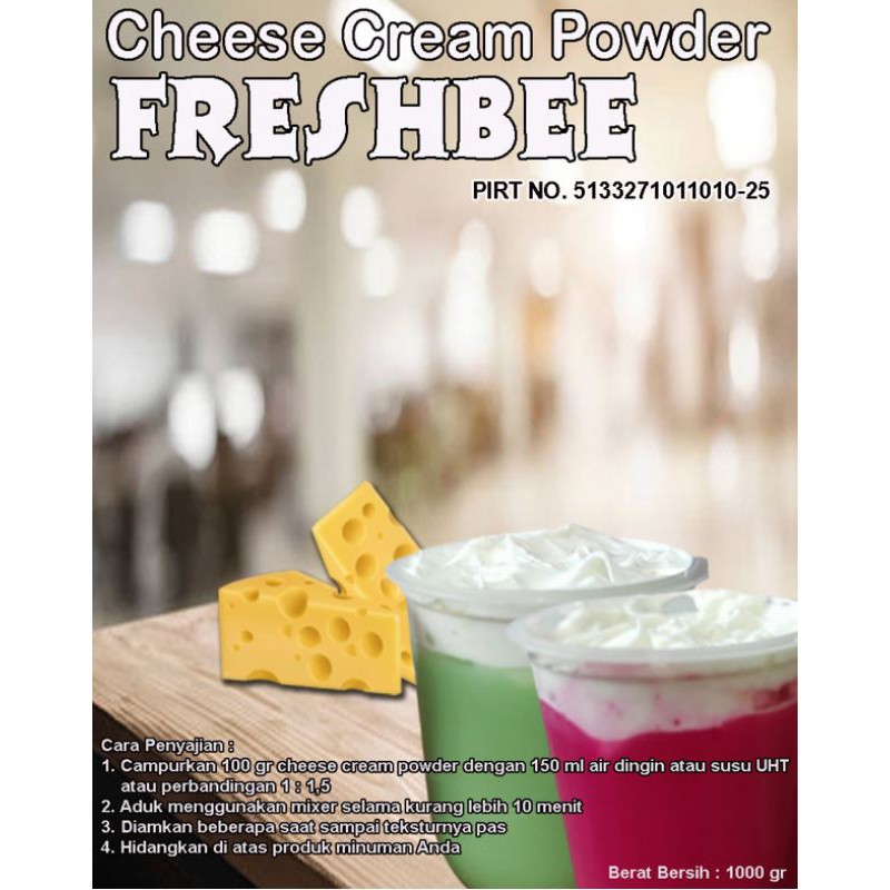 

cheese Cream Powder 1000 gram / toping minuman 1000 gram