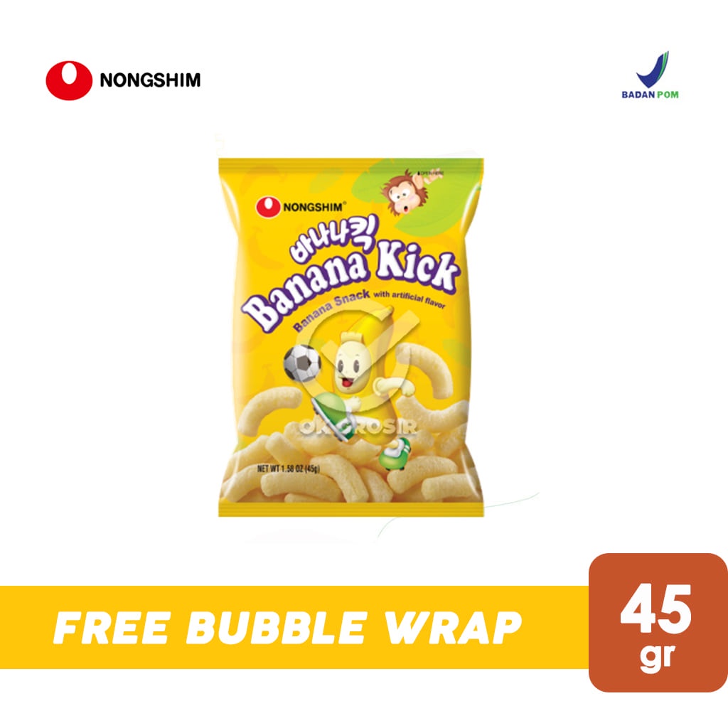 Jual Nongshim Banana Kick Snack / Snack Korea Rasa Pisang (45 gr