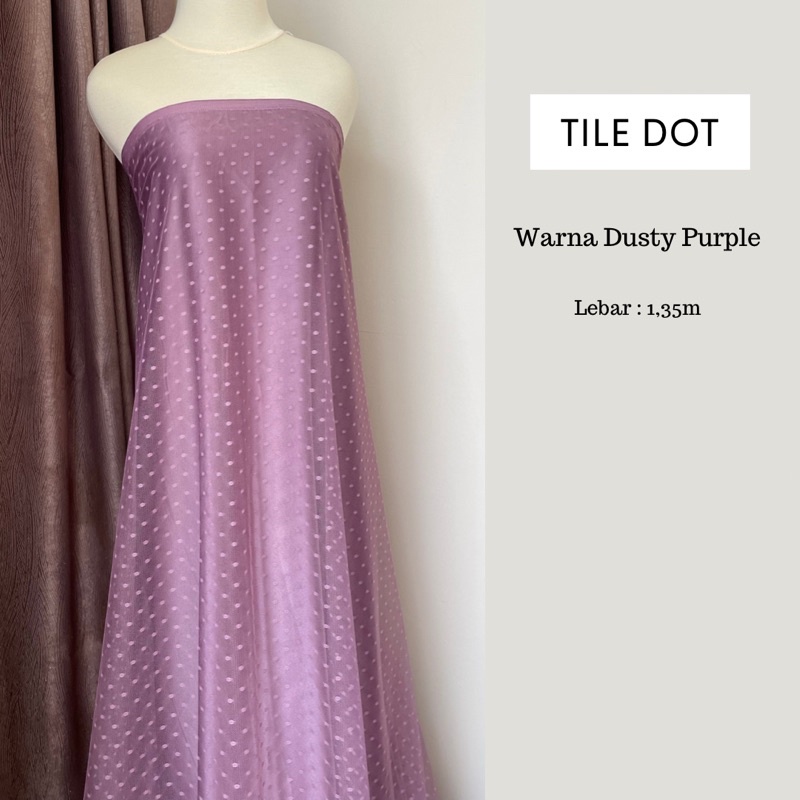 Kain Kain Tile  Tule Tulle Dot Dotty Snow Bintik Polkadot Warna Hitam Rosegold Lilac Milo Hijau Wardah Mocca