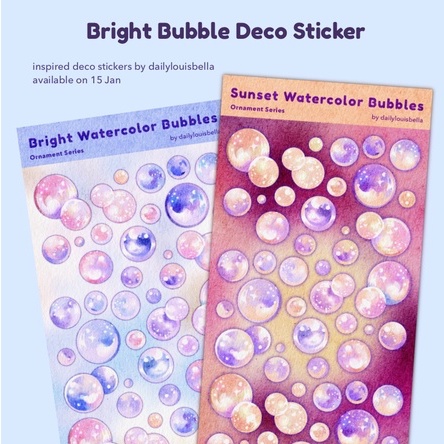 

Watercolor Bubble Glitter Deco Sticker