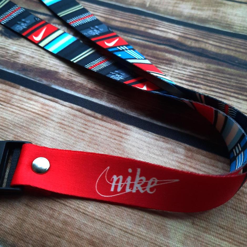 

0OC Lanyard printing NIKE Gantungan ID card plus karet 13mm ➹ Ready Stock