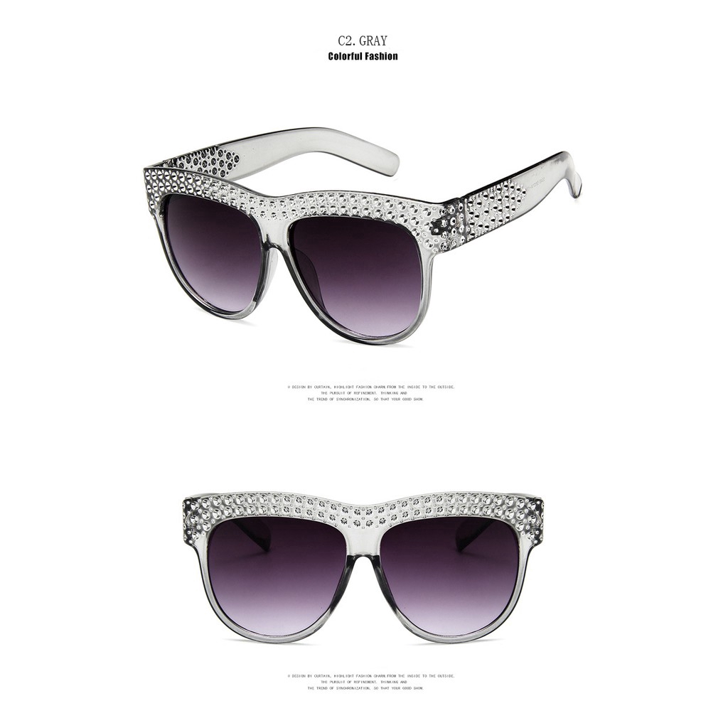 2022 Kacamata Hitam Wanita Hias Berlian Gaya Eropa Amerika Untuk Pesta