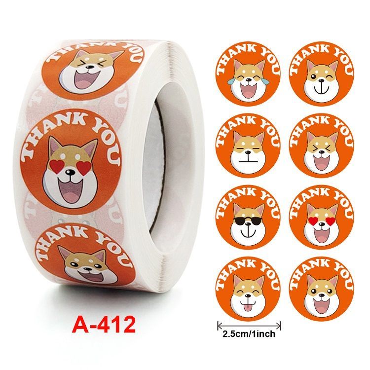 500 stiker/roll kartun hewan Terima Kasih stiker perekat label anak-anak hadiah label hadiah kemasan