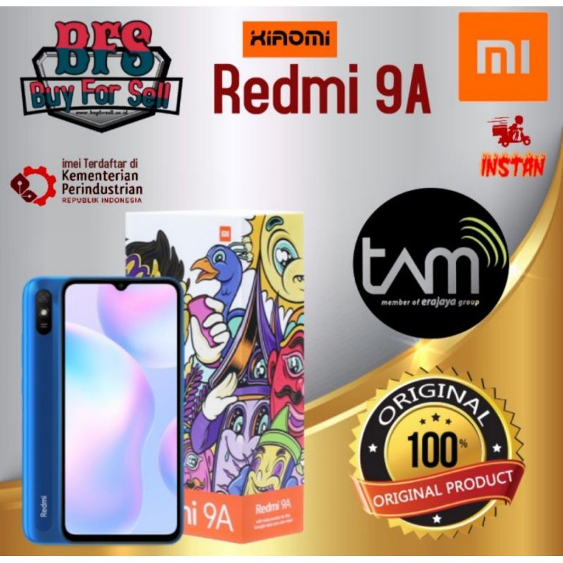 HP XIAOMI REDMI 9A RAM 3GB/32 GARANSI RESMI INDONESIA 1 TAHUN