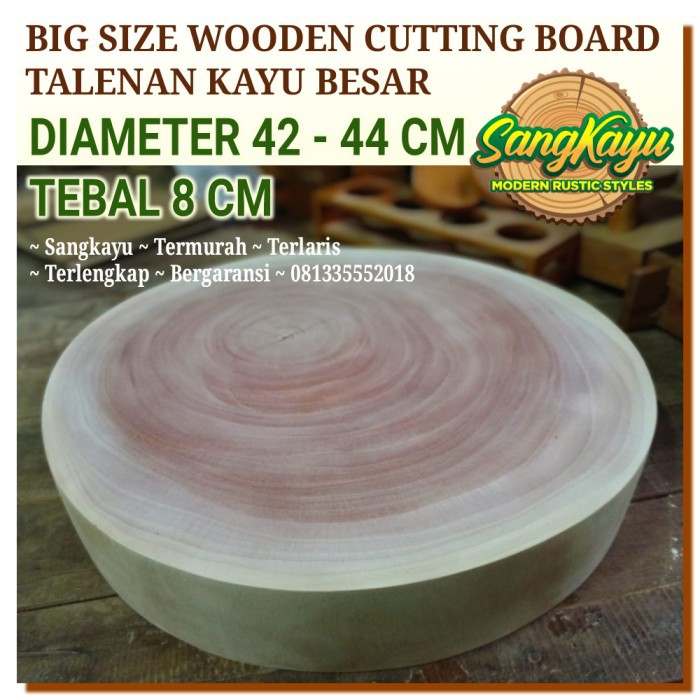 TALENAN BESAR TEBAL KAYU 42-44-8 CM TALENAN DAGING BIG CUTTING BOARD