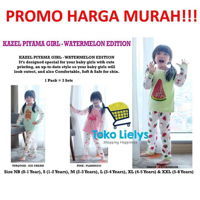 Kazel Piyama Baju Tidur Anak Bayi Perempuan - Watermelon S