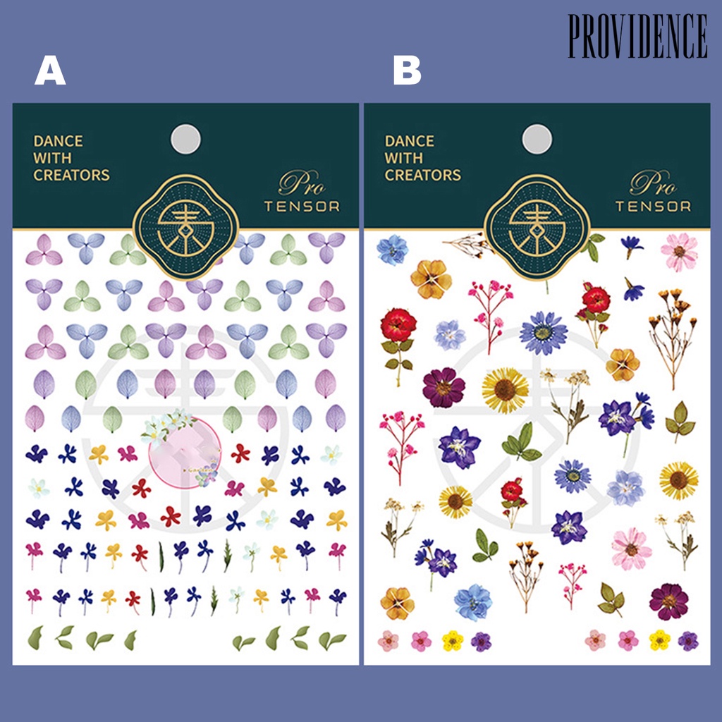 Providence Nail Sticker Flower Patterns DIY Colorful Craft Ultra Thin 3D Adhesive Nail Stickers for Manicure