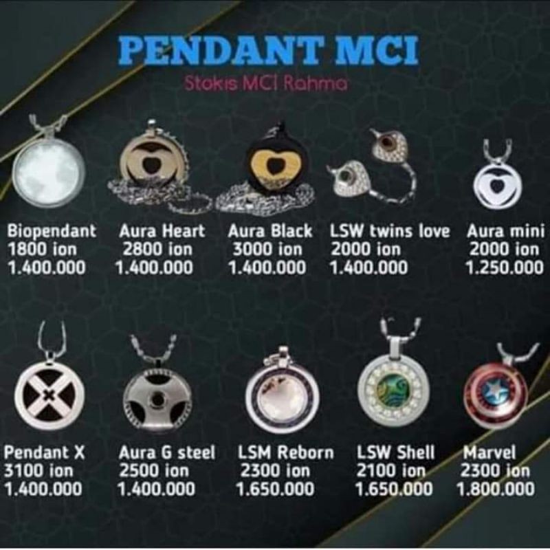 kalung pendant MCI produk kesehatan keluarga