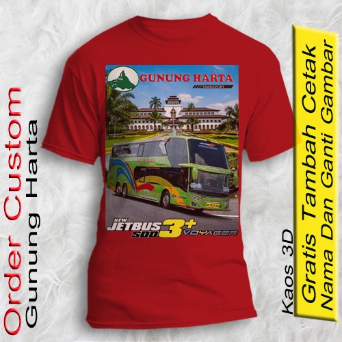 Kaos Murah Bus Mania Gunung Harta Jetbus 3 Baju Pecinta Bis Gratis Tambah Cetak Nama