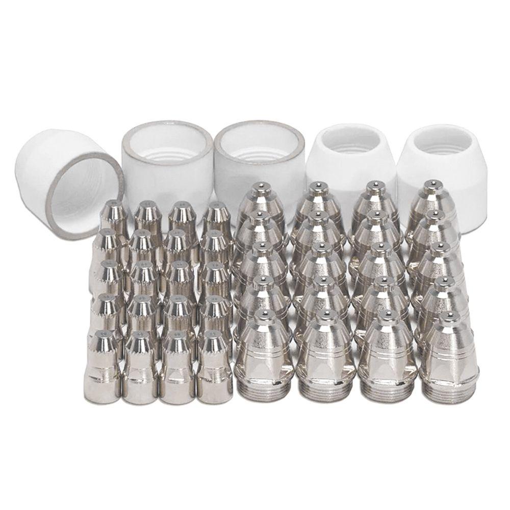Populer 45pcs Kit Perakitan Obor Las Plasma Alat Solder Aksesori Tukang Las 1.1/1.3/1.5/1.7mm Nozzle Dengan Elektroda