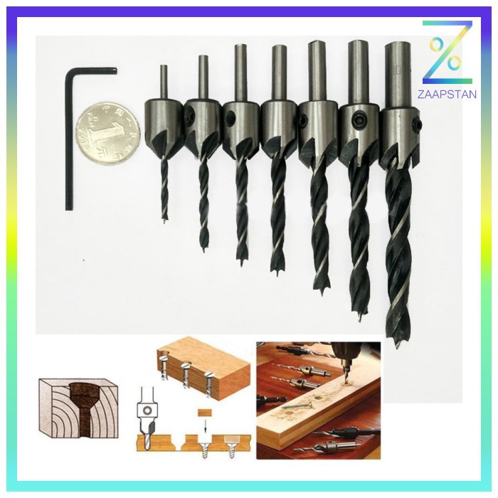 Mata Bor Drill Bit Countersink HSS 3-10mm 7 PCS - QST-K13