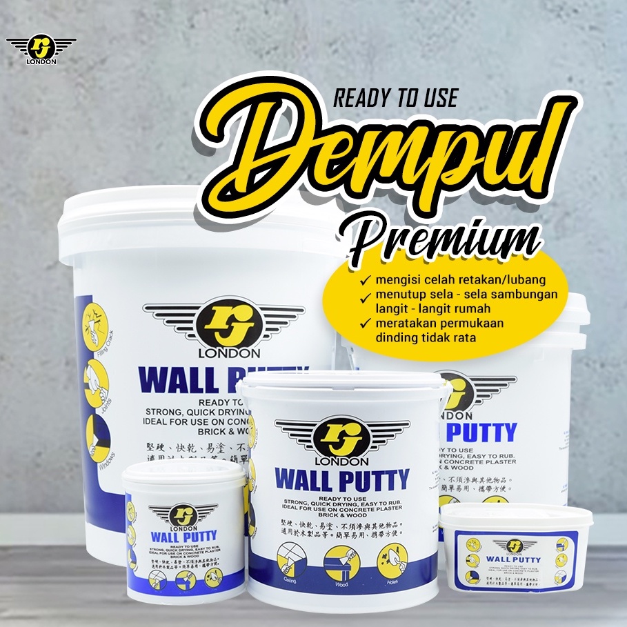 Dempul Premium RJ Wall Putty Dempul Tembok Kayu Serbaguna RJ London (500gram)