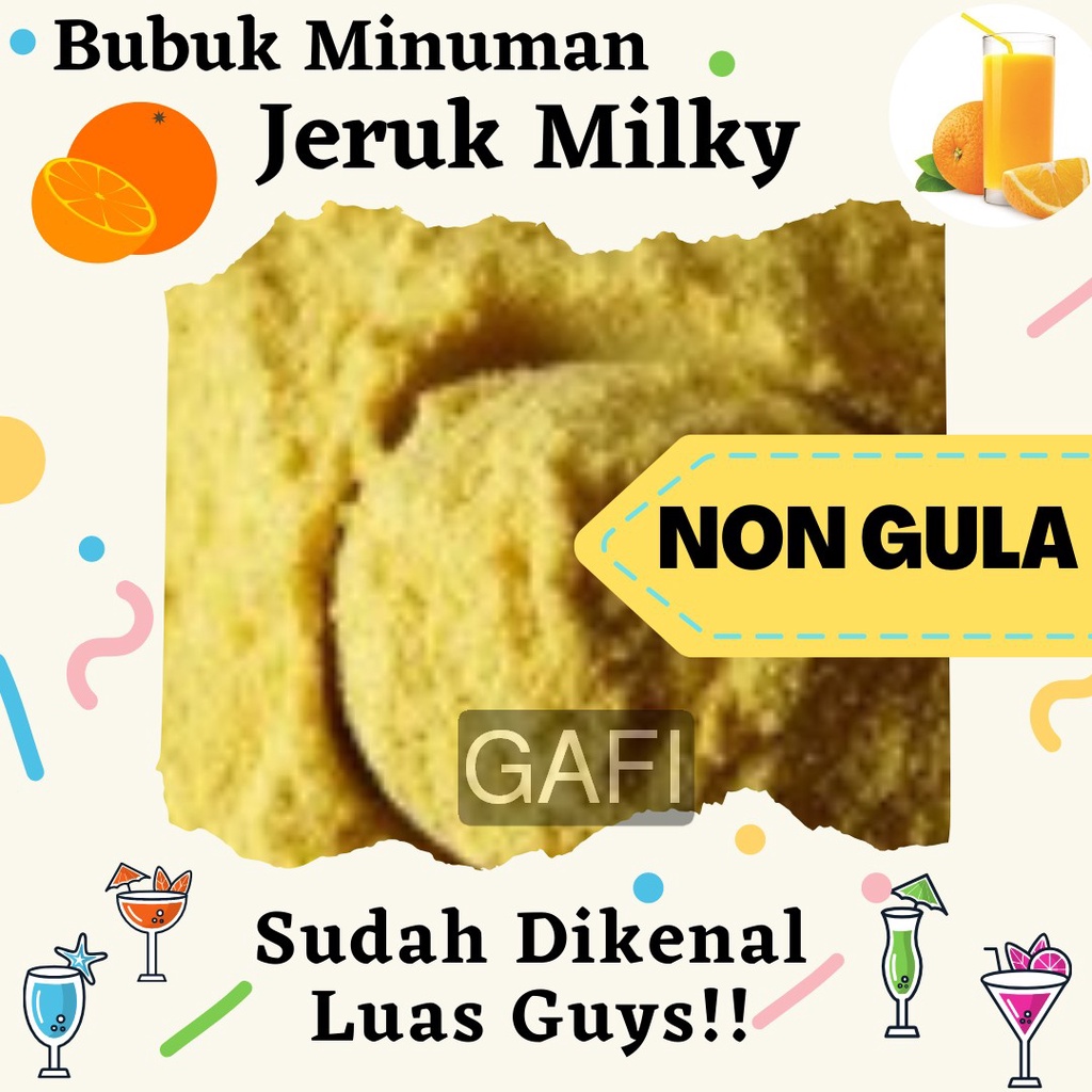 

Bubuk Minuman Rasa Jeruk Milky Non Gula 1Kg Minuman Powder Rasa Jeruk Milky Non Gula Kiloan Drinking Powder 1 Kg Kekinian Boba Aneka Instan Murah Enak Terbaik Halal Premium Distributor Toko Bukan Verlin