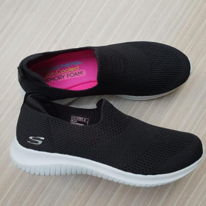 Cantik Sepatu Wanita Skechers Elite Flex Wasik Slip On / Skecher Women - Hitam, 36 Terlaris!