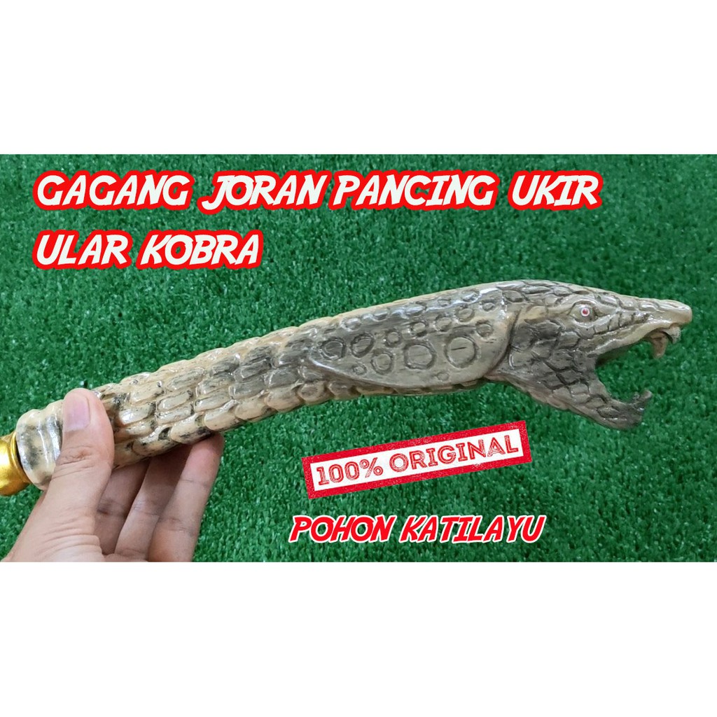 Gagang Joran Pancing Ukir Ular Kobra Bahan Katilayu