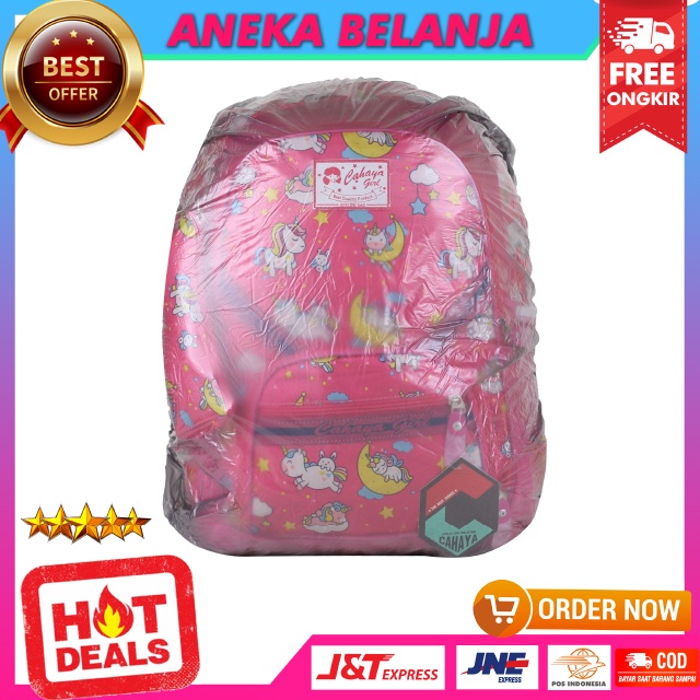 Tas Anak Sd Tas Ransel Perempuan Karakter Unicorn Strip Tas Pink Unicorn Anak Tas Sekolah