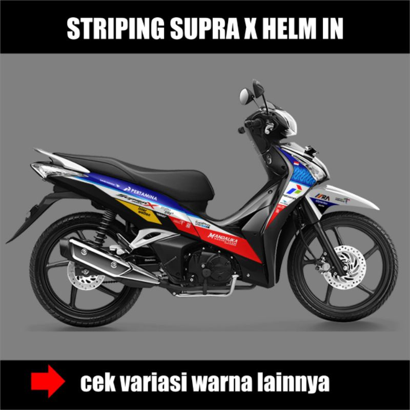 Sticker Striping Honda Supra X 125 Helm in Variasi Mandalika