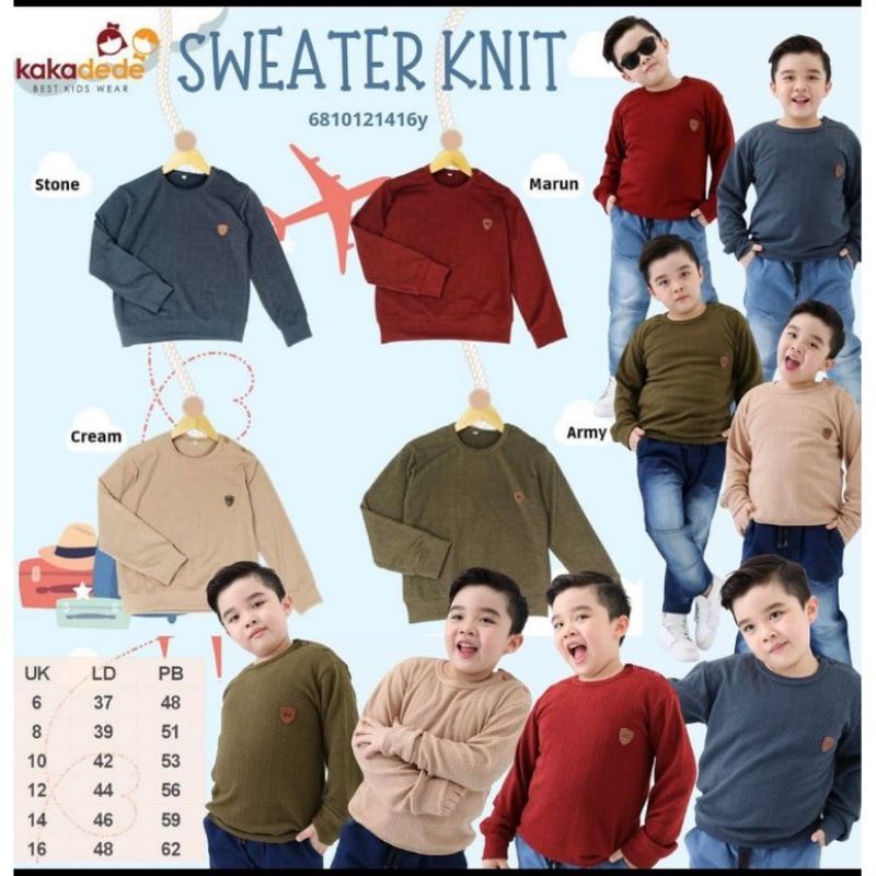 TERBARU‼️SWEATER KNIT RAJUT PREMIUM BY KAKADEDE KKDD sweater knit by kkdd size 5 tahun - dewasa