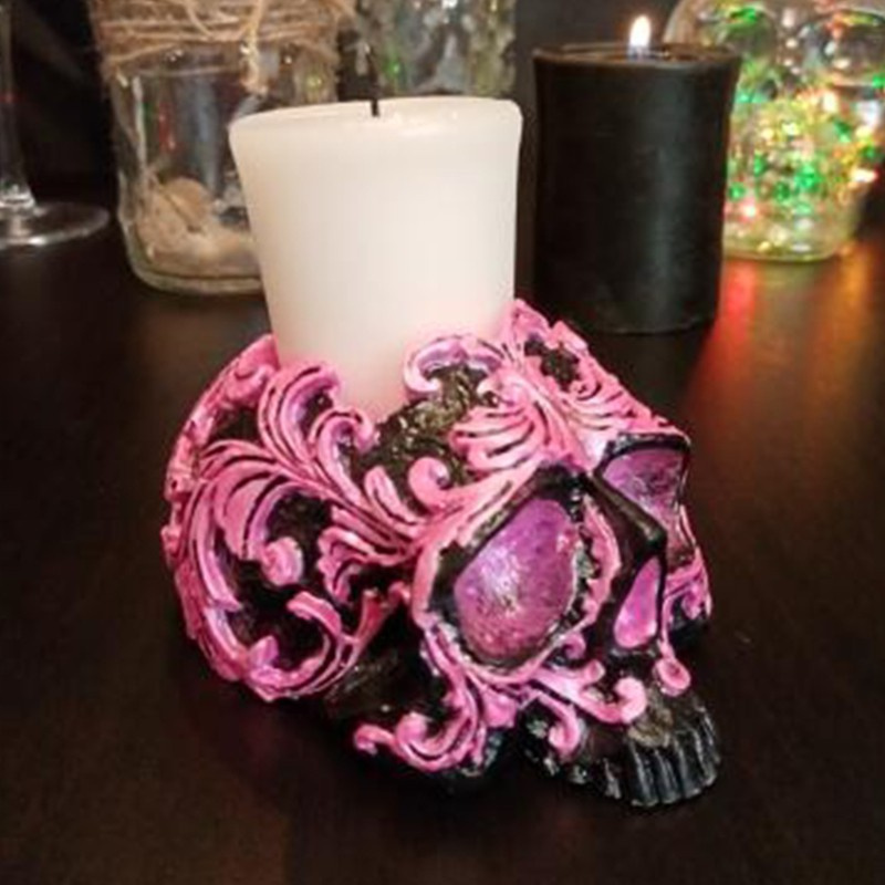 Glitter Skull Head Ashtray Epoxy Resin Mold Flowerpot Plant Pot Silicone Mould DIY Crafts Plaster Home Decoration Ornaments Casting Tool