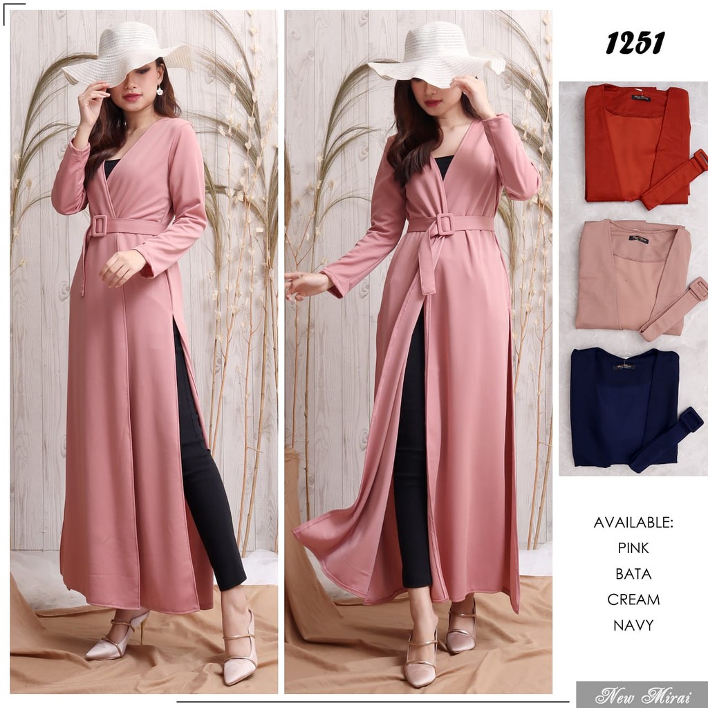 Blazer/outer gamis panjang bahan black jelly