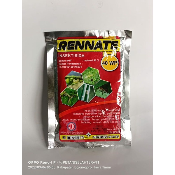 rennate 40WP 100 gram ( METOMIL 40% )  metromil , metindo , dangke , lannate , dumil