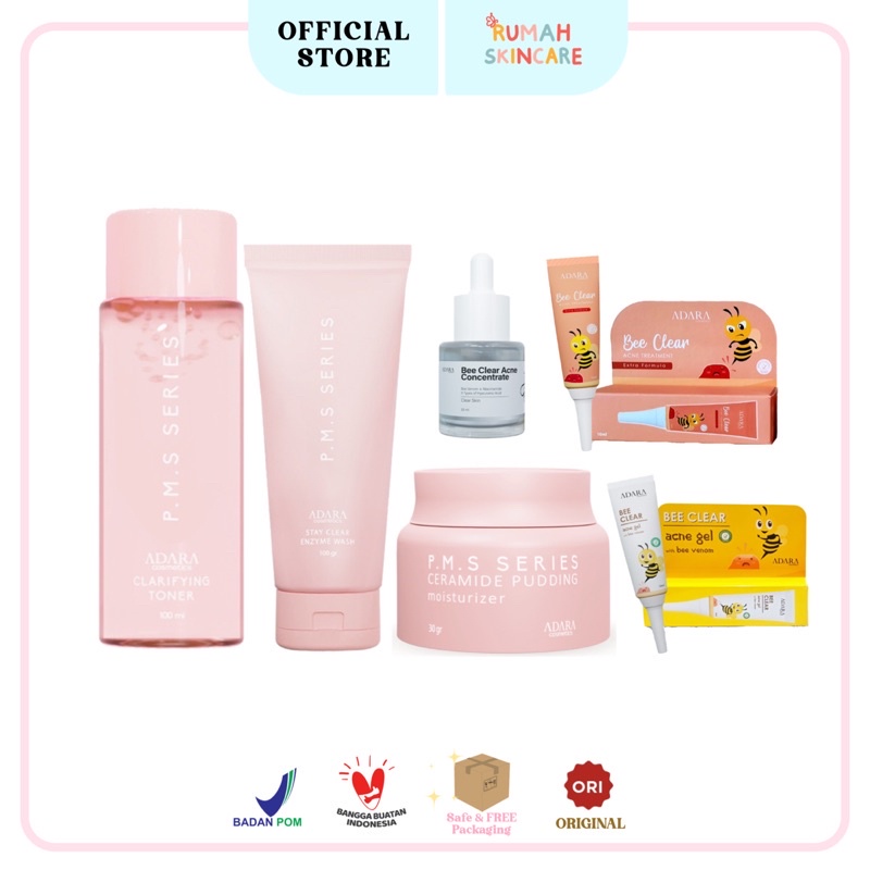 ADARA P.M.S Series Acne Spot Bee Clear Acne | Extra Formula | Serum Acne | Adara Moisturizer | Facewash Acne | Toner Acne | Acne Treatment jerawat