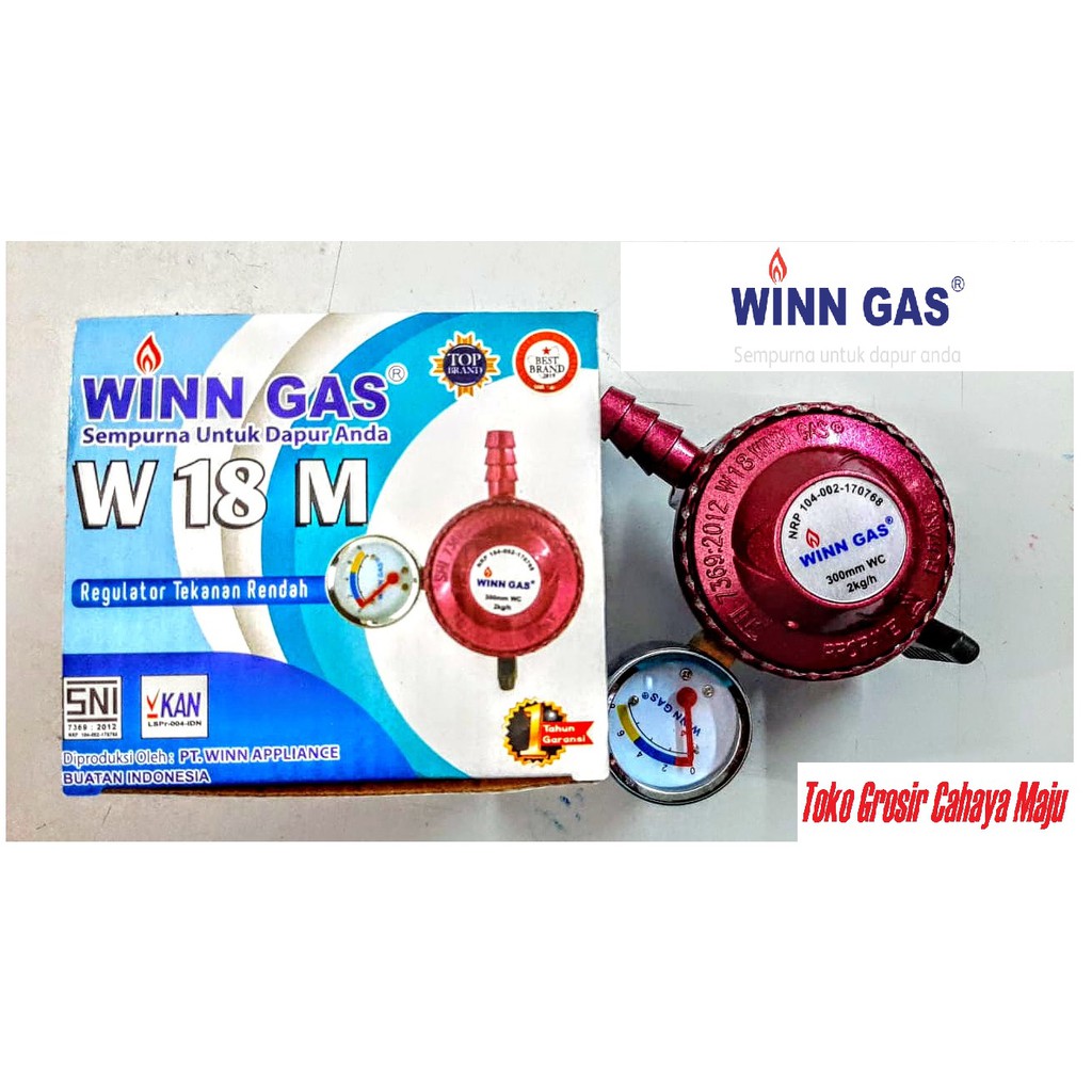 Regulator Winn Gas W 18 M + Meter Regulator Gas LPG Tekanan Rendah