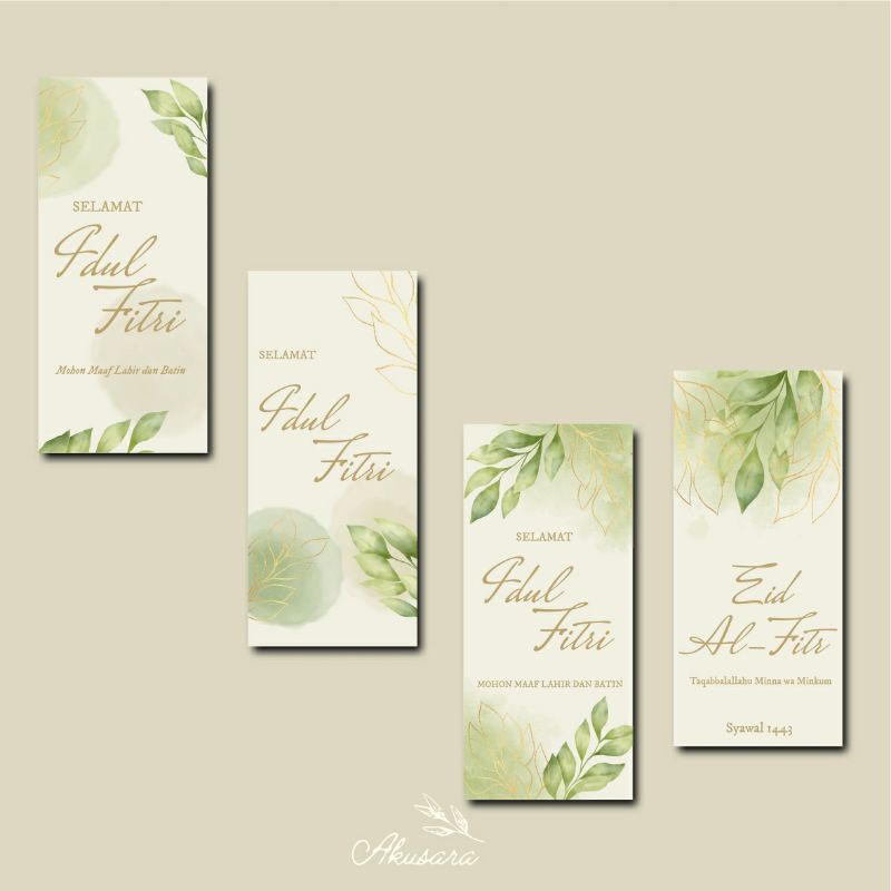 

Amplop lebaran idul fitri eksklusif murah tema green leaf