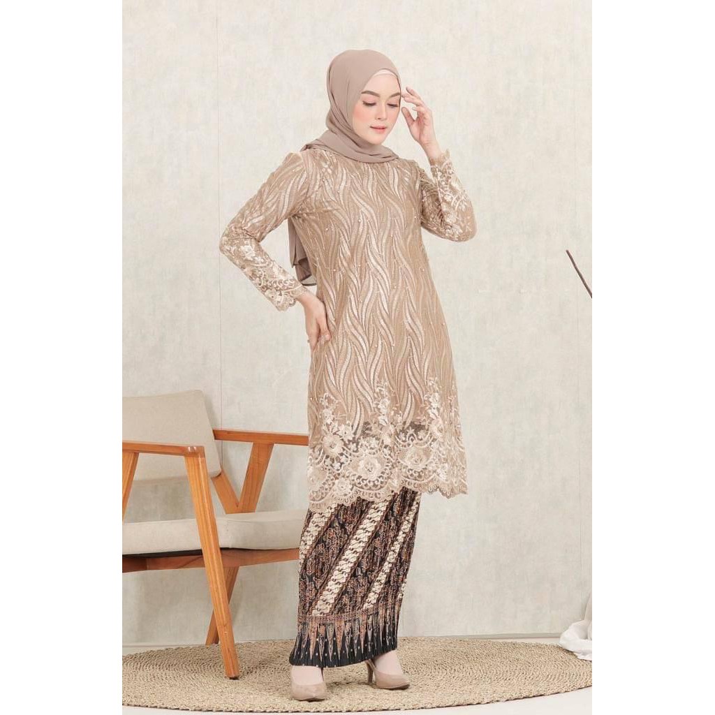 Set Kebaya Tunik Wanita Tulle Selaras Aneka Warna