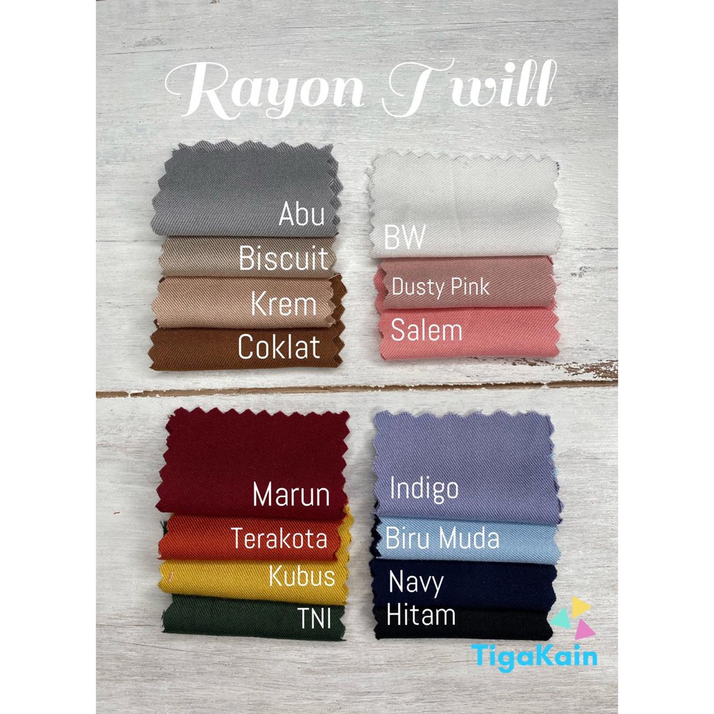 1 Meter Kain Rayon Twill Bahan Rayon Twil Shopee Indonesia