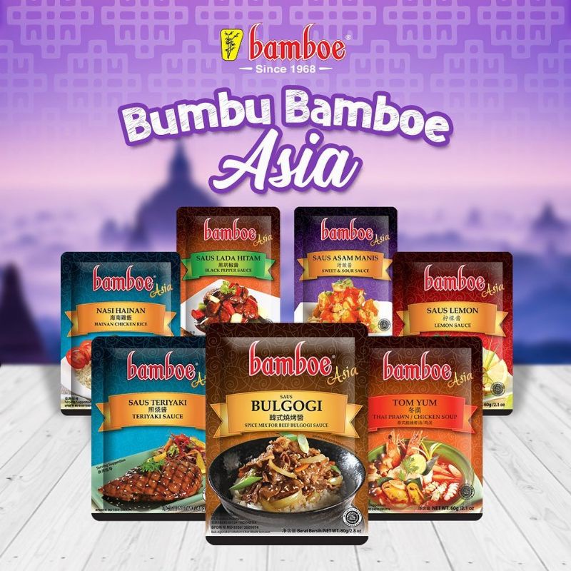 

(Hafiz Store) Bumbu Bamboe Asia Bulgogi / Tom Yum / Saus Lemon / Nasi Hainan/ Saus Asam Manis / Saus Lada Hitam / Saus Teriyaki