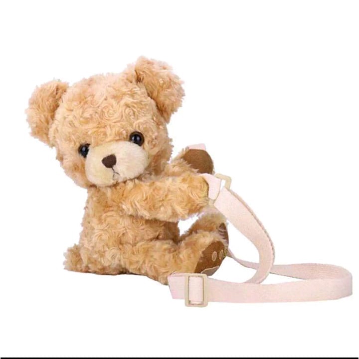 Tas ransel beruang teddy bear bahan bulu lucu ransel wanita karakter boneka BISA COD